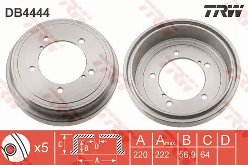 спирачен барабан TRW DB4444
