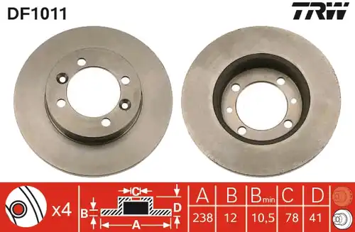 спирачен диск TRW DF1011