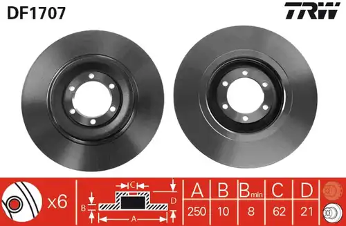 спирачен диск TRW DF1707