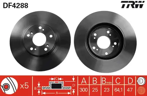 спирачен диск TRW DF4288