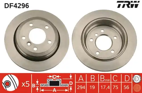 спирачен диск TRW DF4296