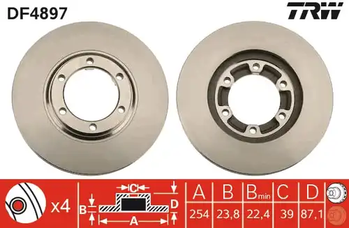 спирачен диск TRW DF4897