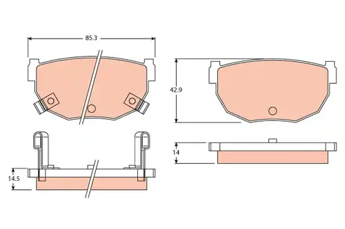 накладки TRW GDB3052