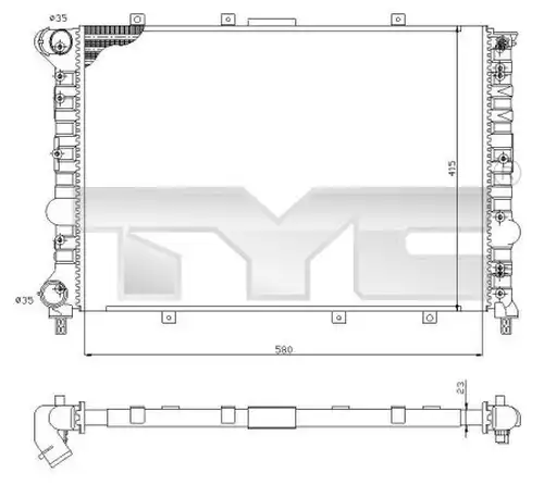 воден радиатор TYC 701-0001-R