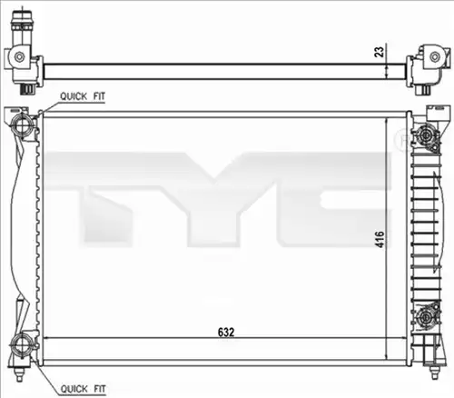 воден радиатор TYC 702-0014-R