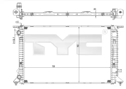воден радиатор TYC 702-0036