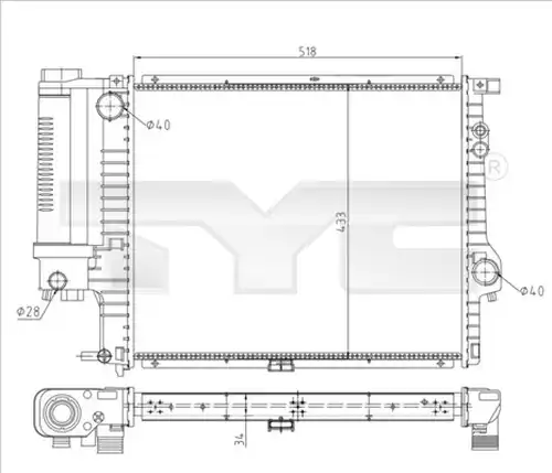воден радиатор TYC 703-0010-R