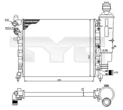 воден радиатор TYC 705-0032