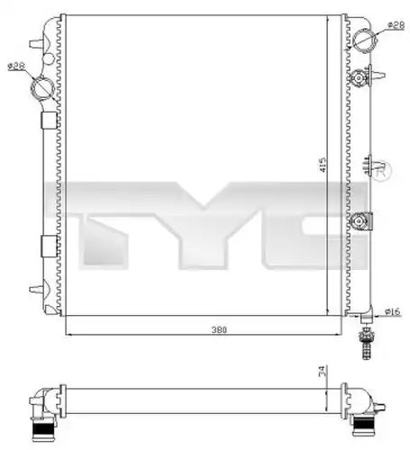 воден радиатор TYC 705-0071-R