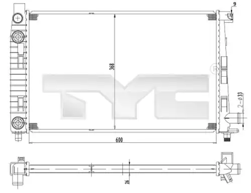воден радиатор TYC 721-0012