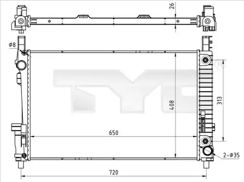 воден радиатор TYC 721-0020