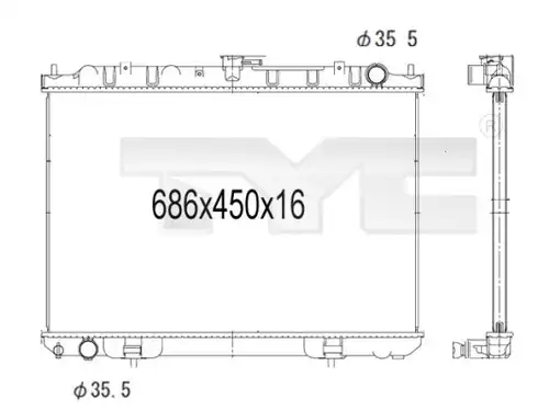 воден радиатор TYC 724-1013