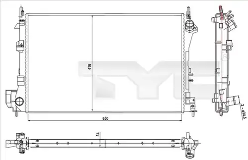 воден радиатор TYC 725-0010-R