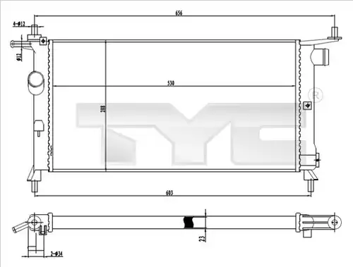 воден радиатор TYC 725-0020