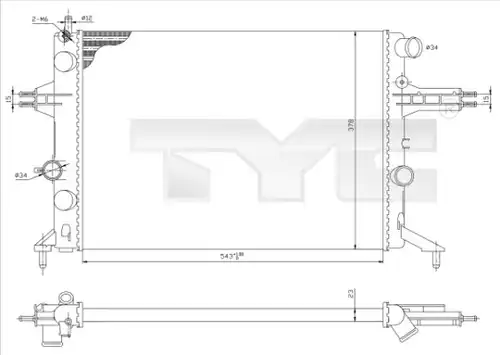 воден радиатор TYC 725-0021