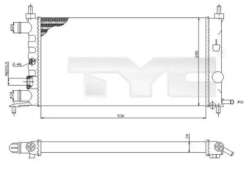 воден радиатор TYC 725-0025-R