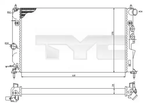 воден радиатор TYC 725-0027-R