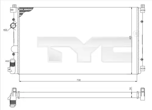 воден радиатор TYC 725-0029