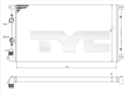 воден радиатор TYC 725-0030