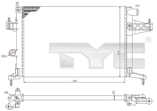 воден радиатор TYC 725-0033