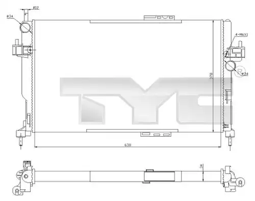 воден радиатор TYC 725-0034-R