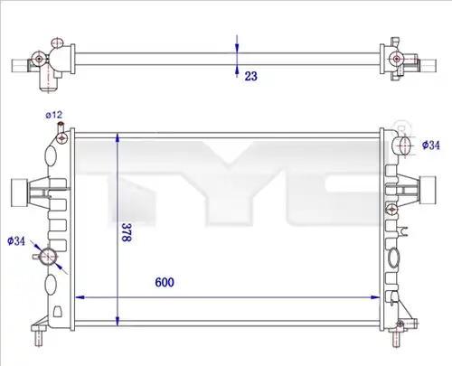 воден радиатор TYC 725-0038-R