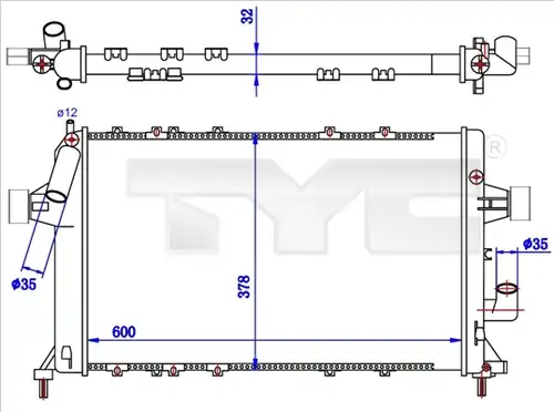 воден радиатор TYC 725-0039-R