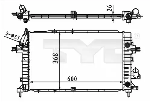 воден радиатор TYC 725-0046