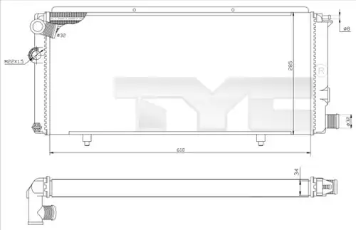 воден радиатор TYC 726-0014-R