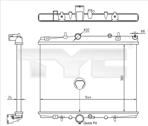 воден радиатор TYC 726-0018-R