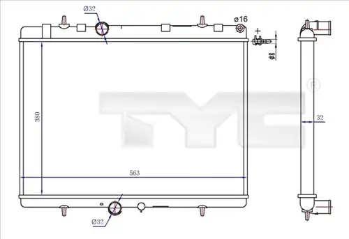 воден радиатор TYC 726-0020-R