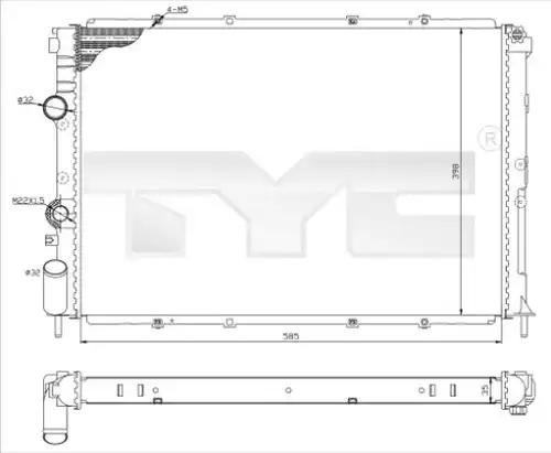 воден радиатор TYC 728-0025-R