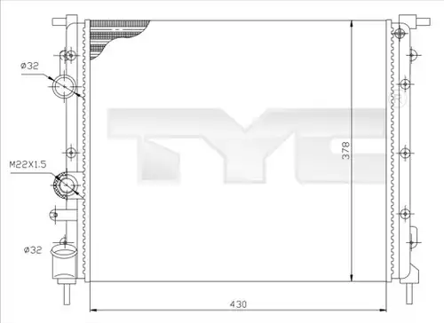 воден радиатор TYC 728-0026