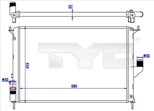 воден радиатор TYC 728-0057