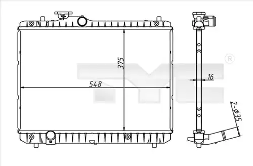 воден радиатор TYC 735-0003
