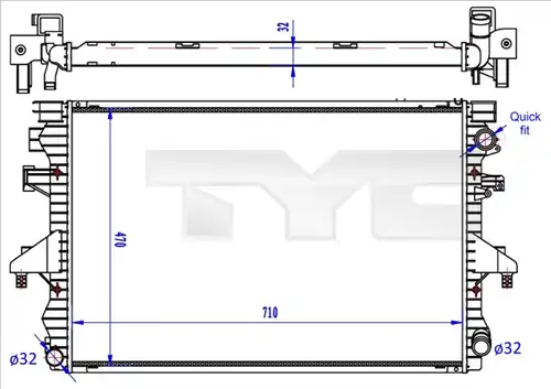 воден радиатор TYC 737-0060-R