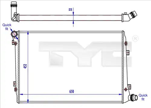воден радиатор TYC 737-0062-R