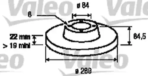 спирачен диск VALEO 187040