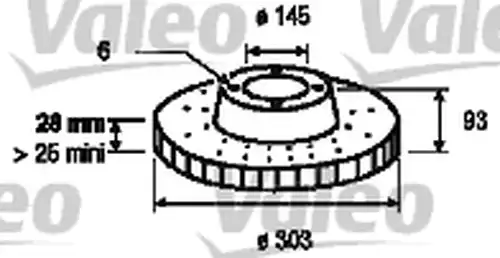 спирачен диск VALEO 187146