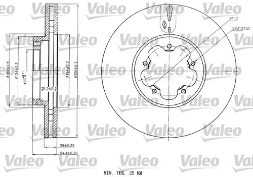 спирачен диск VALEO 187151