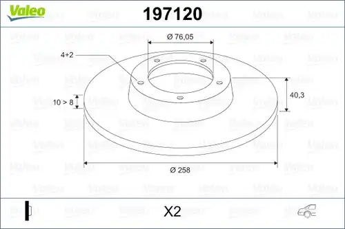 спирачен диск VALEO 197120