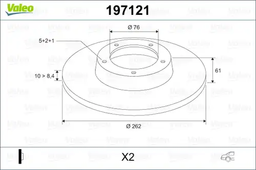 спирачен диск VALEO 197121