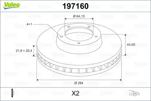 спирачен диск VALEO 197160