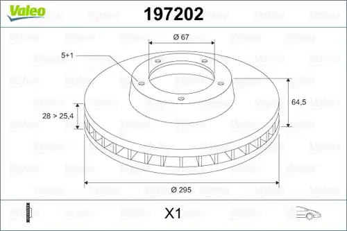 спирачен диск VALEO 197202