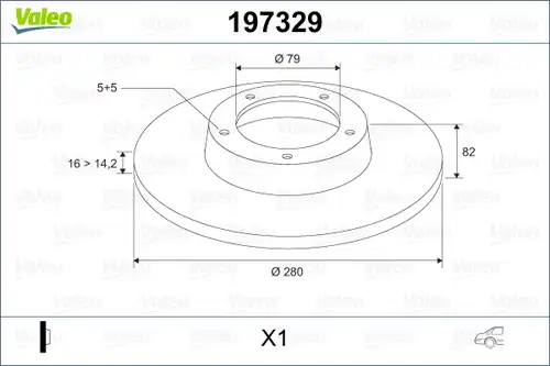 спирачен диск VALEO 197329