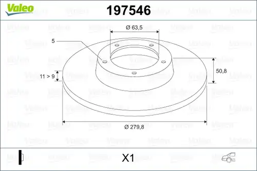 спирачен диск VALEO 197546