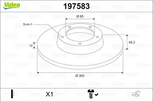 спирачен диск VALEO 197583