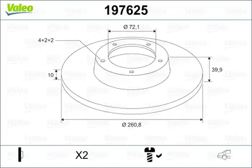 спирачен диск VALEO 197625