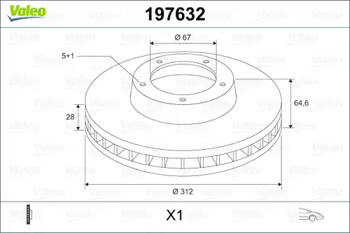 спирачен диск VALEO 197632