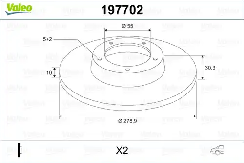 спирачен диск VALEO 197702